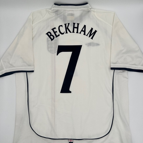 Beckham #7 England 2001/2002/2003 ORIGINAL Umbro Vintage Rare Soccer Jersey (XL)